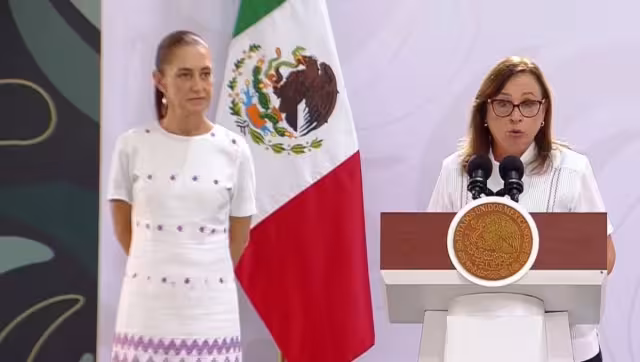 Rocío Nahle García, gobernadora de Veracruz,  dio la bienvenida a la presidenta Claudia Sheinbaum