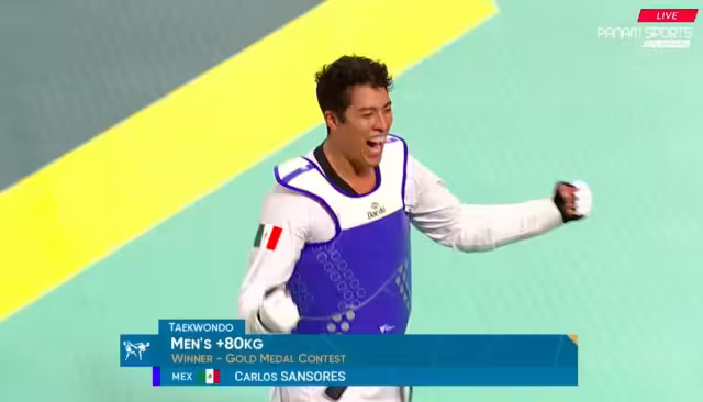 Carlos Sansores vence al estadounidense Jonathan Healy???? en la final de Taekwondo