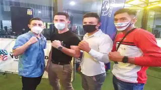 De izquierda a derecha: Alexis Famosito Pech, Pablo Rojo Peraza, René Ortiz y Daniel Martínez, regresan al encordado. Foto: Por Esto!