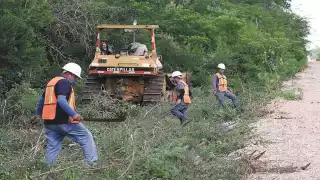 Los obreros colaboran en el Tramo 3, que recorre de Calkiní, Campeche, a Izamal. Fotos: Cuauhtémoc Moreno.