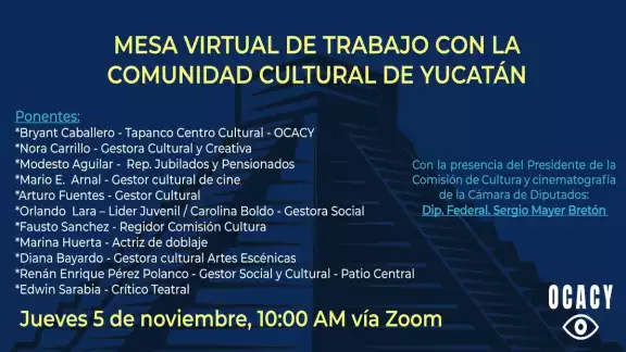 La cita es este jueves 5 de noviembre. Foto: Observatorio Ciudadano de Arte y Cultura de Yucatán. La cita es este jueves 5 de noviembre. Foto: Observatorio Ciudadano de Arte y Cultura de Yucatán.
