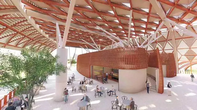 La propuesta de la estación integra un corredor comercial con iluminación cenital y transparencias. Foto: Por Esto!