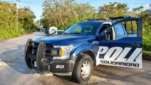 Los restos fueron hallados en la entrada principal del Fraccionamiento Bali. Foto: Jazmín Rodríguez.