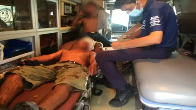 Los lesionados fueron trasladados al Hospital Pedro Jesús Kumate Rodríguez. Foto: Rafael García.