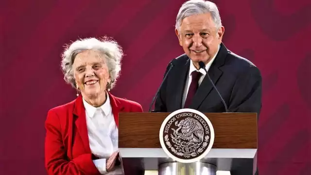 Presidente AMLO y Elena Poniatowska