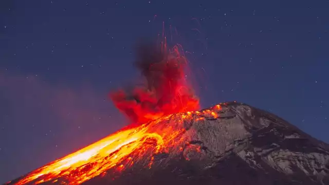 Erupción del volcán Popocatépetl