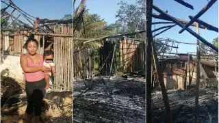 Incendio en Chunhuas, Felipe Carrillo Puerto, en Quintana Roo (Justino Xiu Chan)