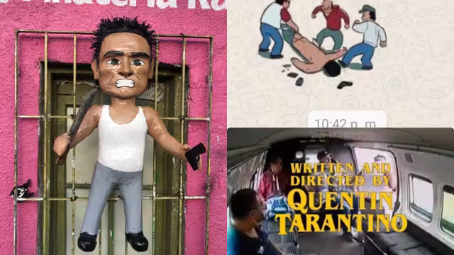 Stickers, memes y piñatas; los que dejó el video del ladrón de la combi (Especial)