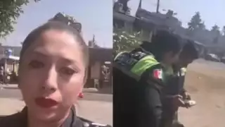 Mujer policía llora al ser multada por estacionarse en lugar prohibido