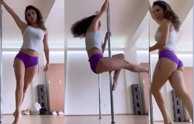 Martha Higareda hace pole dance