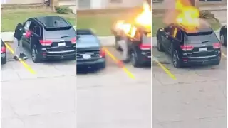 Mujer incendia auto de su ex por una infidelidad y termina herida (Especial)