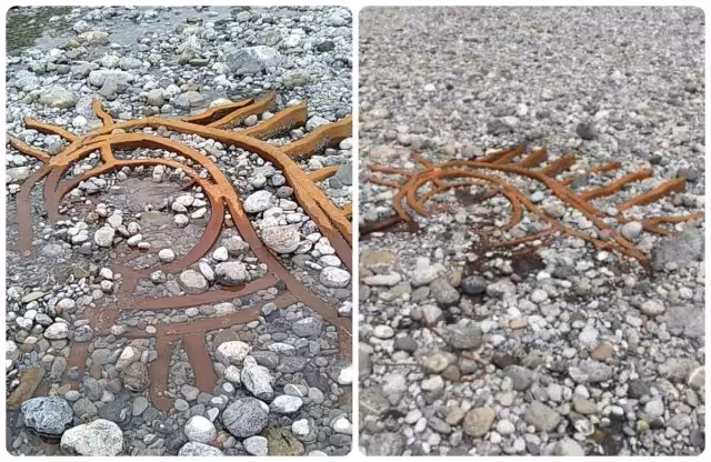 La estructura reapareció sobre el río Santa Catarina (Especial)