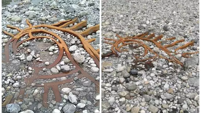 La estructura reapareció sobre el río Santa Catarina (Especial)