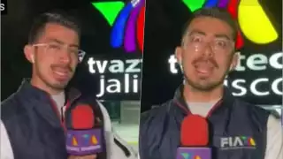 Un joven reportero de TV Azteca parece querer hacerle competencia a mi Pedrito Sola