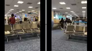 La pelea inició en la sala de espera de la puerta D-14 en la estación aérea de Miami