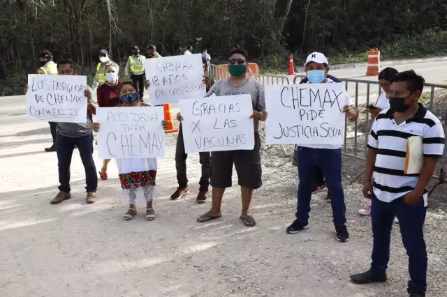 Habitantes de Chemax la agradecieron al presidente por el medicamento contra coronavirus