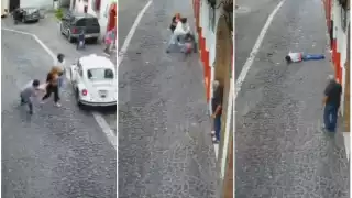 Ladrón termina golpeado tras intentar robar la bolsa a una mujer (VIDEO)
