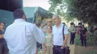 El almirante Armando García Rodríguez llegó a Izamal esta mañana