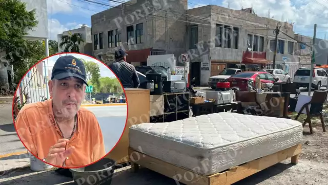 Al no tener un techo, duerme en su cama en medio de un terreno en la vía pública