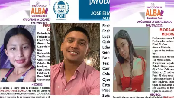 La menor Fernanda Cayetana Canul y Blanco, José Elías Ordaz Betanzos, Mayra Alejandra Mendoza Ayala siguen desaparecidos La menor Fernanda Cayetana Canul y Blanco, José Elías Ordaz Betanzos, Mayra Alejandra Mendoza Ayala siguen desaparecidos
