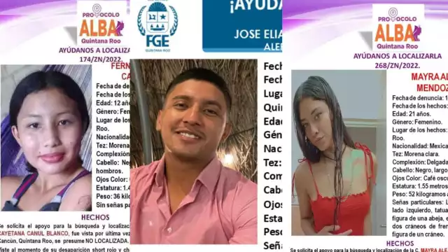 La menor Fernanda Cayetana Canul y  Blanco, José Elías Ordaz Betanzos, Mayra Alejandra Mendoza Ayala siguen desaparecidos