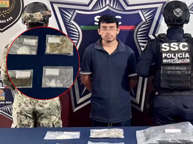 Autoridades aseguraron 81 bolsitas de plástico transparente con dosis de marihuana, cristal y piedra