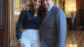 AMLO asiste al segundo Informe de Resultados de la gobernadora Marina del Pilar