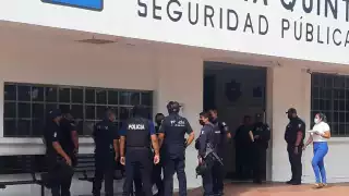 Inconformidad de policías al interior de Seguridad Pública en Cozumel