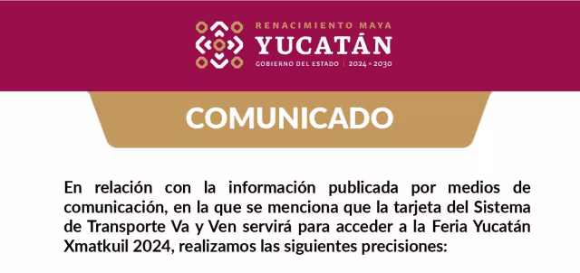 La tarjeta Va y Ven no servirá como entrada para la Feria Yucatán Xmatkuil 2024.
