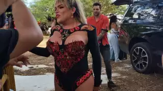 Wendy Guevara llegó a la feria de Xmatkuil este fin de semana