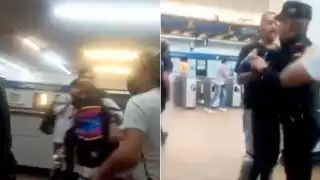 Vagoneros del Metro CDMX pelean en la estación Panteones