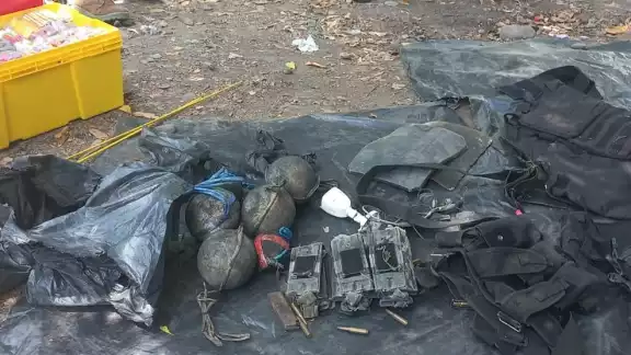 El arsenal fue asegurado por personal de la Guardia Nacional y Ejército Mexicano