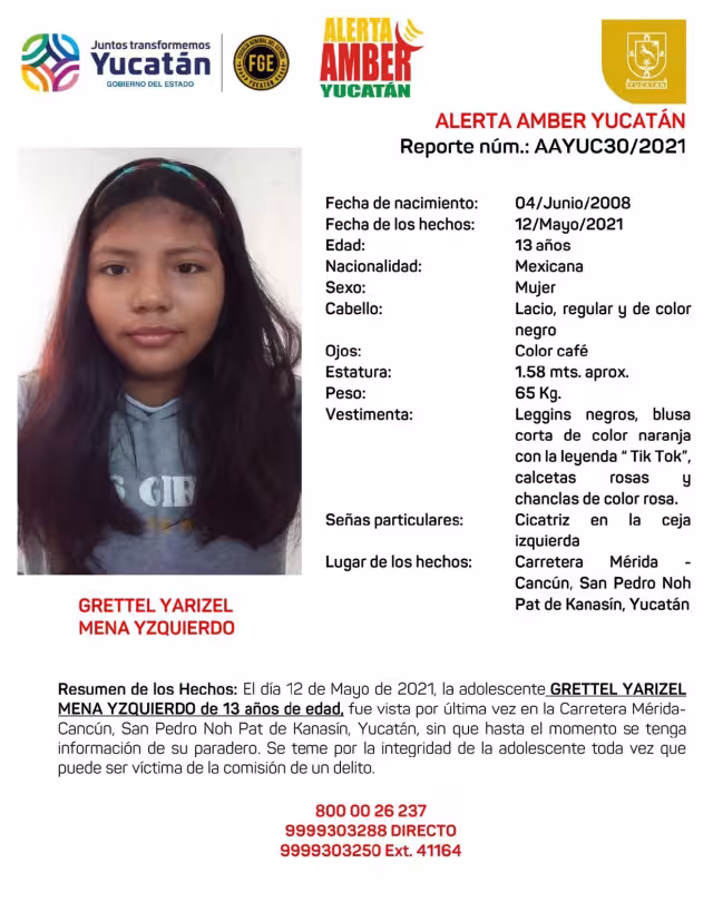 La menor fue vista por última vez el 12 de mayo