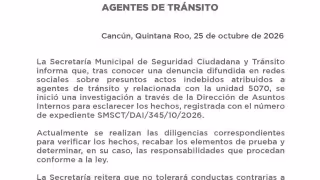 Abren investigación contra agentes de Tránsito de Cancún por presuntas irregularidades