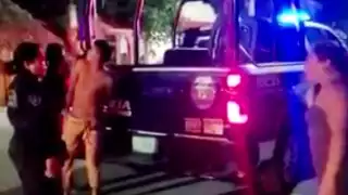 Exhiben a policías estatales de Quintana Roo sometiendo brutalmente a un sujeto en Tulum