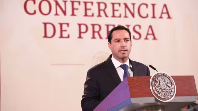 Mauricio Vila durante su participación en la conferencia mañanera del presidente Andrés Manuel López Obrador