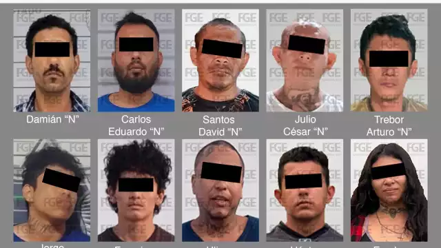 La FGE dio a conocer a las 10 personas vinculadas por narcomenudeo.