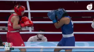 Tokio 2020: La mexicana Esmeralda Falcón pierde tras una reñida contienda en boxeo femenil