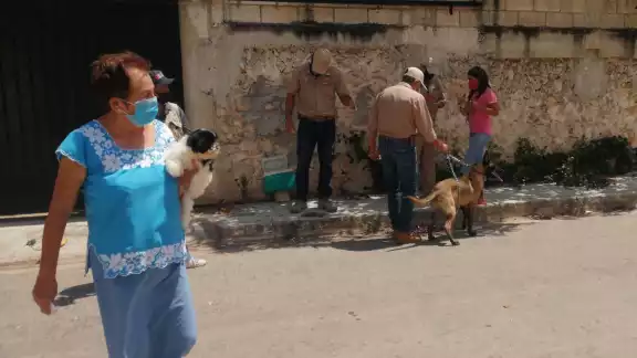 La vacunación se hace de colonia en colonia, donde la ciudadanía ha registrado buena respuesta La vacunación se hace de colonia en colonia, donde la ciudadanía ha registrado buena respuesta