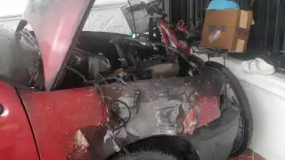 Cablería de motor causa incendio por corto circuito en Mérida