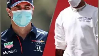 Lewis Hamilton y Checo Pérez