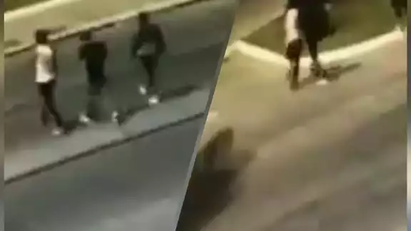 Momentos antes de que los hombres fueran atropellados Momentos antes de que los hombres fueran atropellados