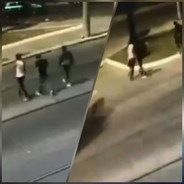 Momentos antes de que los hombres fueran atropellados