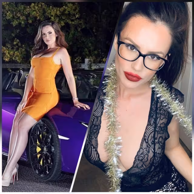 La modelo posa en un lujoso auto de su propiedad