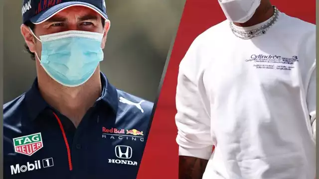 Lewis Hamilton y Checo Pérez