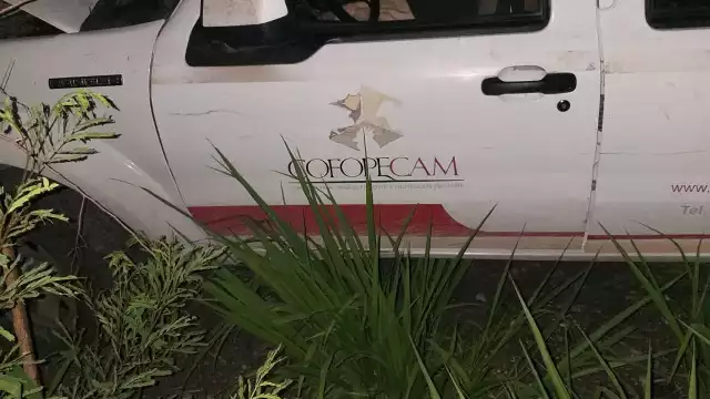 la camioneta quedó destrozada del frente