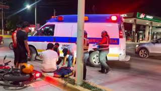 Corte de circulación provoca choque y deja motociclista herido en Ciudad del Carmen
