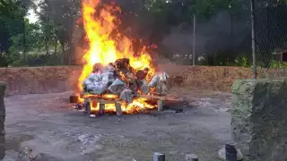 Fueron más de 200 kilogramos de cocaína incinerados por la Sedena y la FGR en Cancún