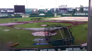 El Parque de Kukulcán se encuentra encharcado lo que representa un impedimento para el partido de esta tarde