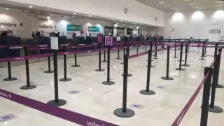 El aeropuerto de Mérida registró poca afluencia durante la mañana de este martes